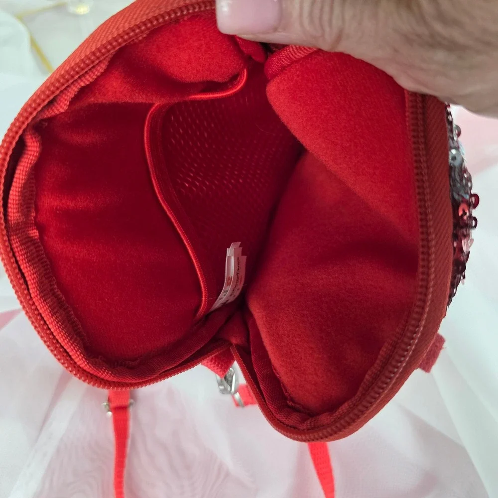 Disney Parks Minnie Mouse‎ Red Silver Sequin Polka Dot Crossbody Bag Bag Small